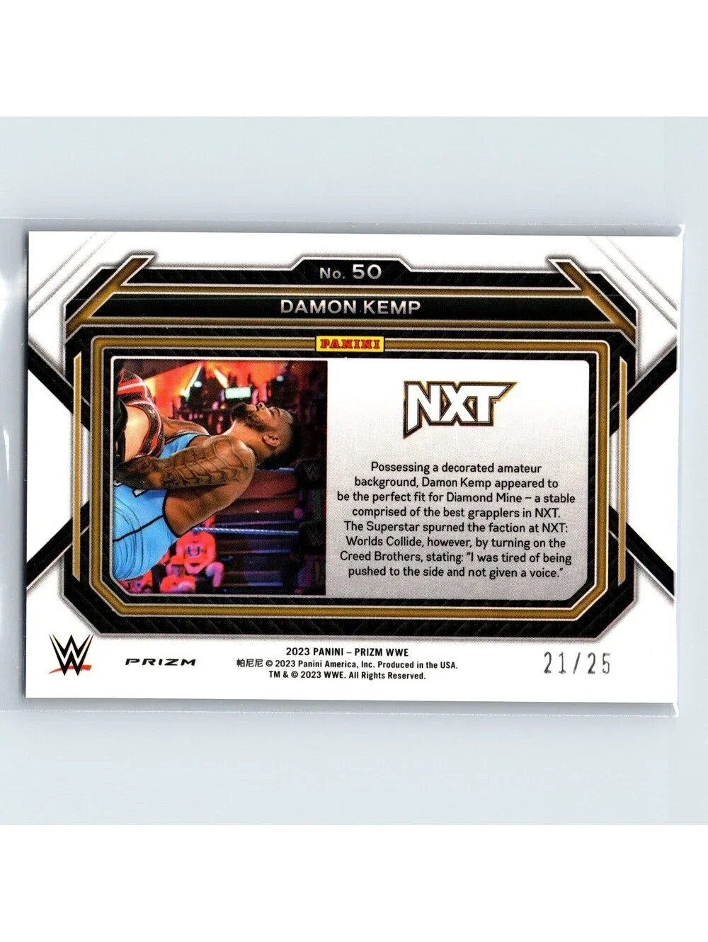 2023 Panini Prizm WWE Damon Kemp #50 Under Card Blue Prizms #/25 NXT